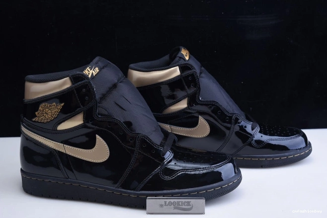 JORDAN METALLIC 1 BLACK (2020) RETRO HIGH AIR GOLD 555088-032 0714